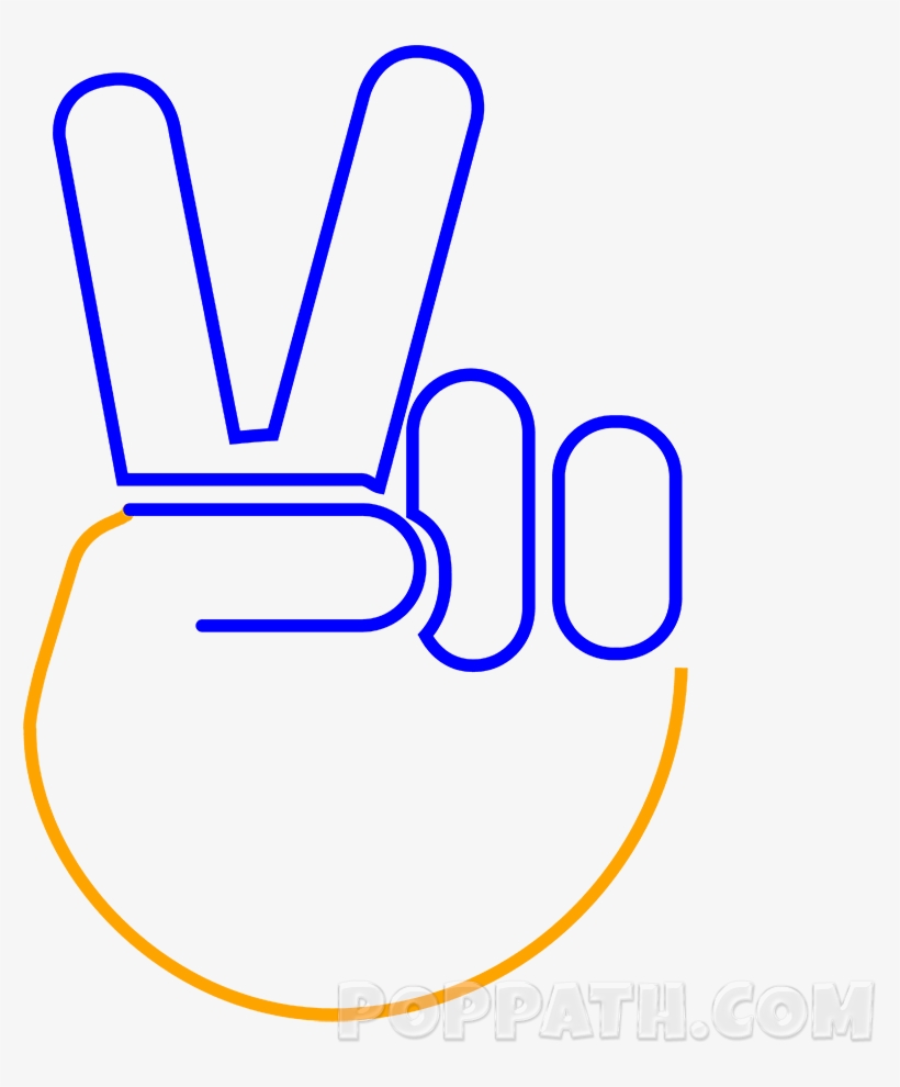 Drawn Peace Sign Victory - Emoji Paz Y Amor Png, transparent png download