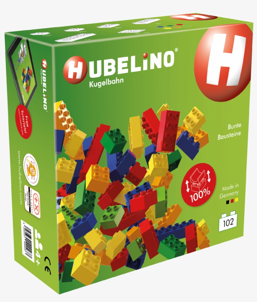 Colorful Building Blocks - Hubelino Marble Run 102 Colorful Building Blocks Made, transparent png download