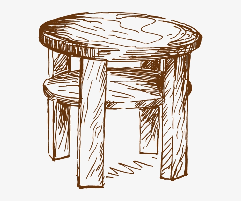 Vector Royalty Free Round Furniture Hand Painted Stools - Hand Drawn, transparent png download