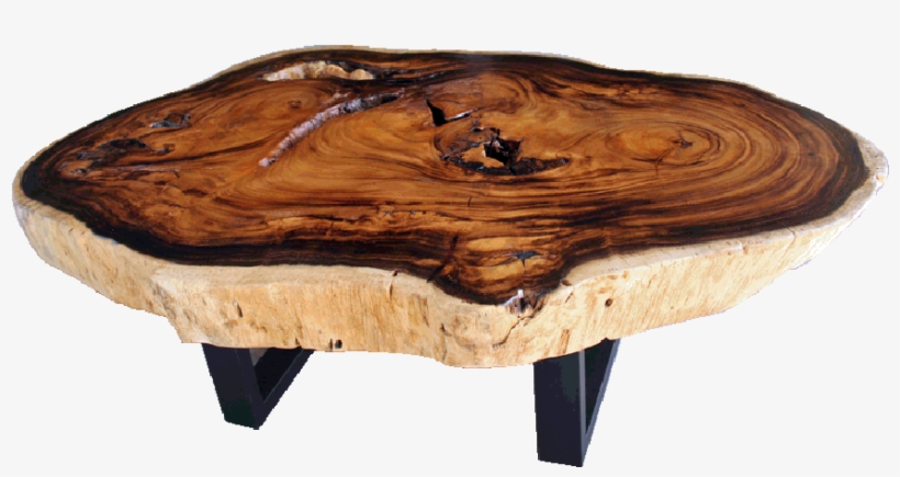 Reclaimed Acacia Wood Made Into A Natural Coffee Table - Live Edge, transparent png download