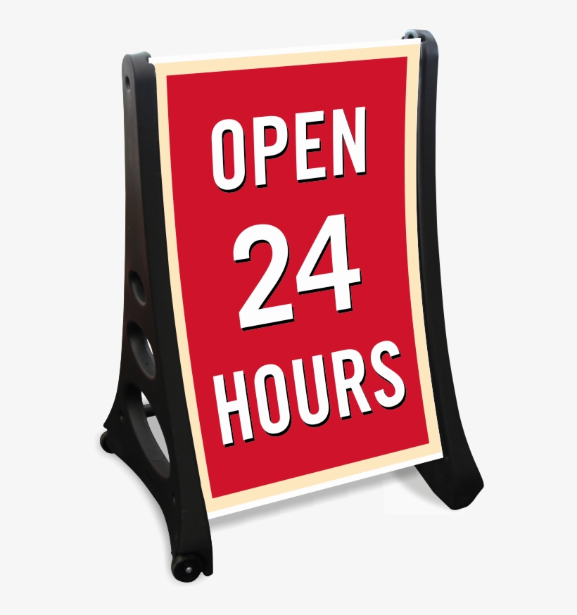 Open 24 Hours Portable A-frame Sidewalk Sign Kit - Sidewalk, transparent png download