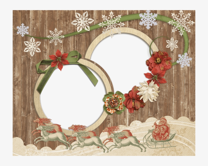 Antique Wooden Christmas Photo Frame - Christmas Day, transparent png download