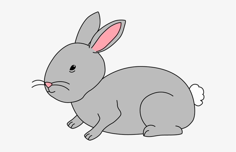 Png Library Library Gray - Clip Art Of A Bunny, transparent png download