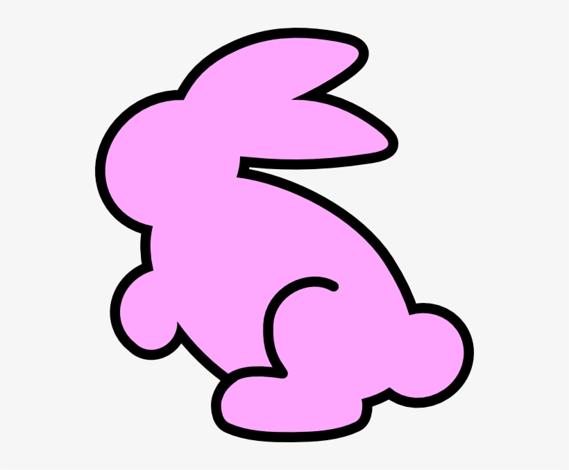 Pink Rabbit Clipart - Rabbit Black And White, transparent png download