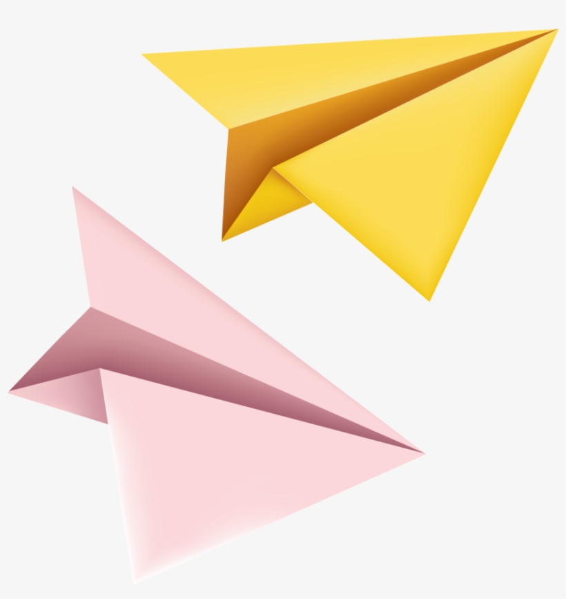 Yellow Paper Plane Png Image - Paper Plane Png, transparent png download