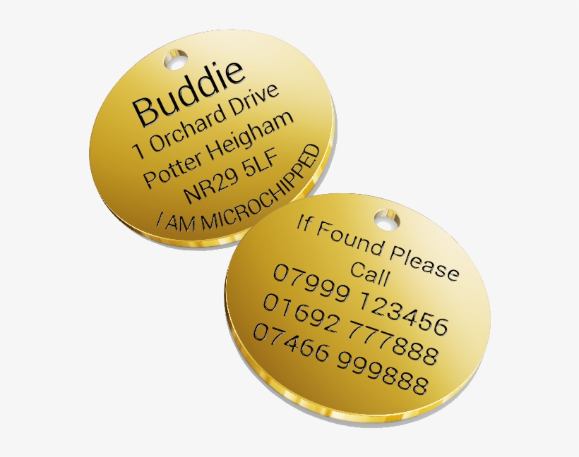 Dog Id Tag Solid Brass - Dog, transparent png download