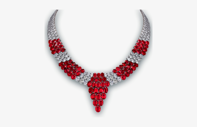 Pigeon Blood Ruby And Diamond Necklace - Red Jewelry Png, transparent png download