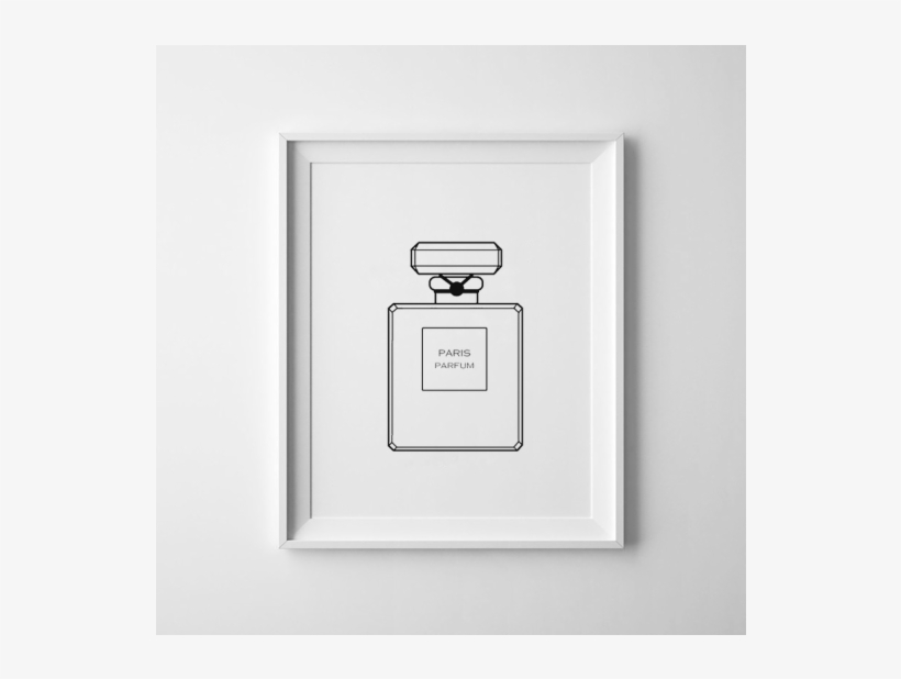 Chanel Art Print, White And Black Chanel Print, Fashion - Picture Frame, transparent png download