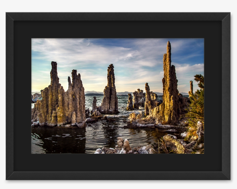 Mono Lake Tufas Print With Mat In Rustic Frame, transparent png download