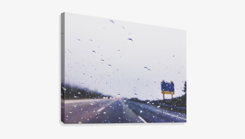 On The Road With The Rain Storm Canvas Print - Rain, transparent png download