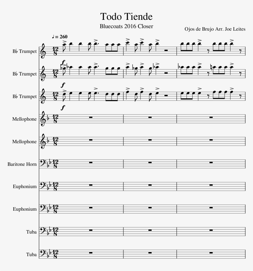 Todo Tiende Sheet Music Composed By Ojos De Brujo Arr - 20th Century Fox Fanfare Partitura, transparent png download