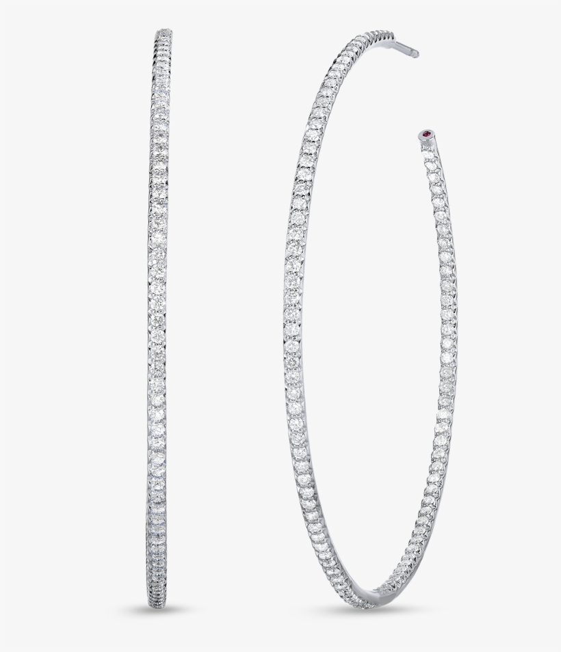Roberto Coin Perfect Diamond Hoops™ 18k White Gold, transparent png download