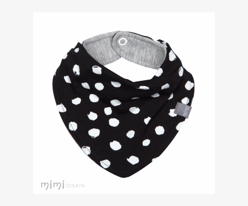 Mimi Bib Black White Dot - Polka Dot, transparent png download