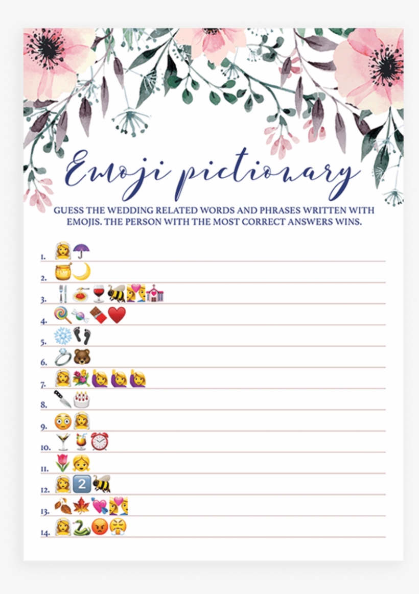 €3 - - Bridal Emoji Pictionary Easy, transparent png download