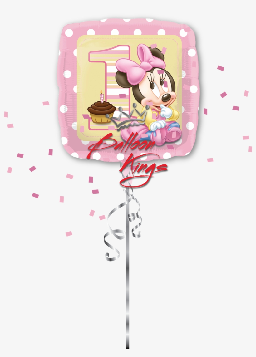 1st Birthday Girl Baby Minnie - 18" Minnie Mouse 1st Birthday Balloon - Mylar Balloons, transparent png download