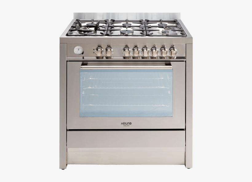 Freestandual Gas/electric Oven - Euro Emd900fx Freestanding Dual Oven - Stainless Steel, transparent png download