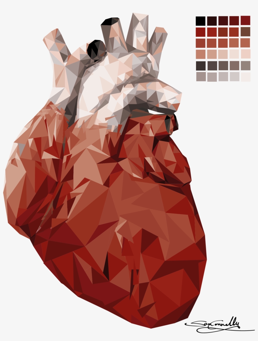 Origami Heart By Sam - Abstract Heart Art Png, transparent png download