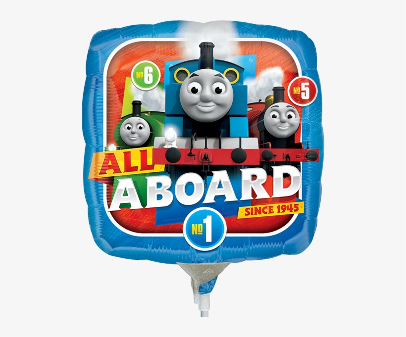 Thomas All Aboard 9" Foil Balloon - All Aboard Thomas Tank, transparent png download