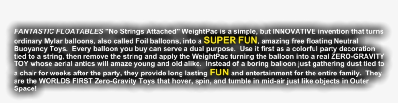 Fantastic Floatables "no Strings Attached" Weightpac - Balloon, transparent png download