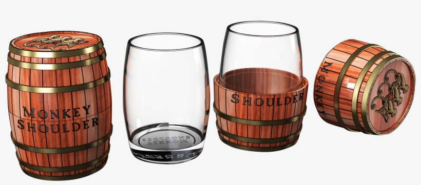 Monkey Shoulder Barrel Glass Concept Whiskey Glasses, - Monkey Shoulder Whisky Glass, transparent png download