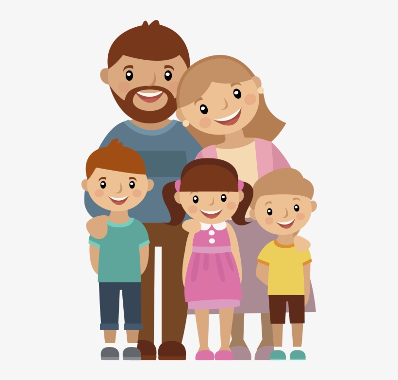 Designed By Freepik - Familia Com Tres Filhos, transparent png download