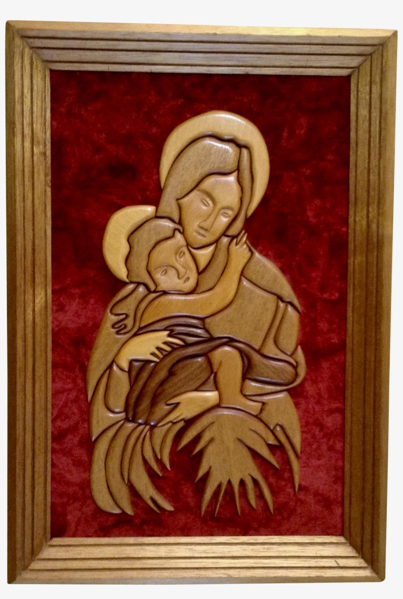 Religious Mother Mary & Baby Jesus Madonna And Child - Folk Art, transparent png download