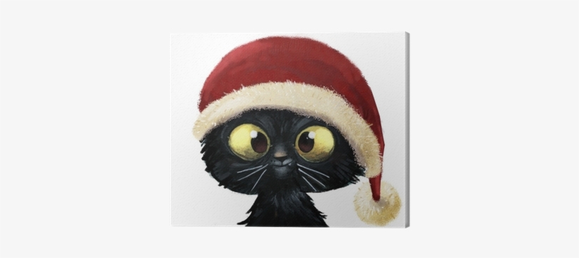 Gato Feliz Con Gorro De Navidad Canvas Print • Pixers® - Sabine: Katzen-malbuch / Tagebuch - A5 - Blanko [book], transparent png download