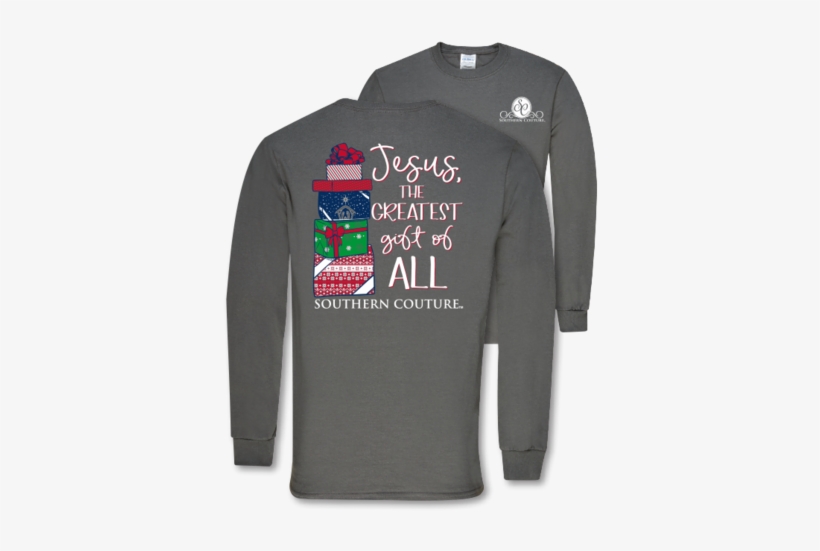 Southern Couture Preppy Christmas Greatest Gift Jesus - Southern Couture Youth Large Longsleeve Holiday, transparent png download
