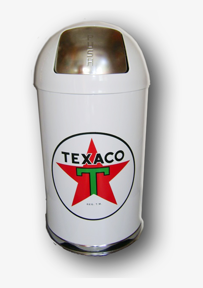 Bullet Trash Can Texaco White - Water Bottle, transparent png download