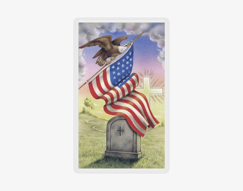 American Flag With Eagle - San Francis Imports-veteran Custom Prayer Card, transparent png download