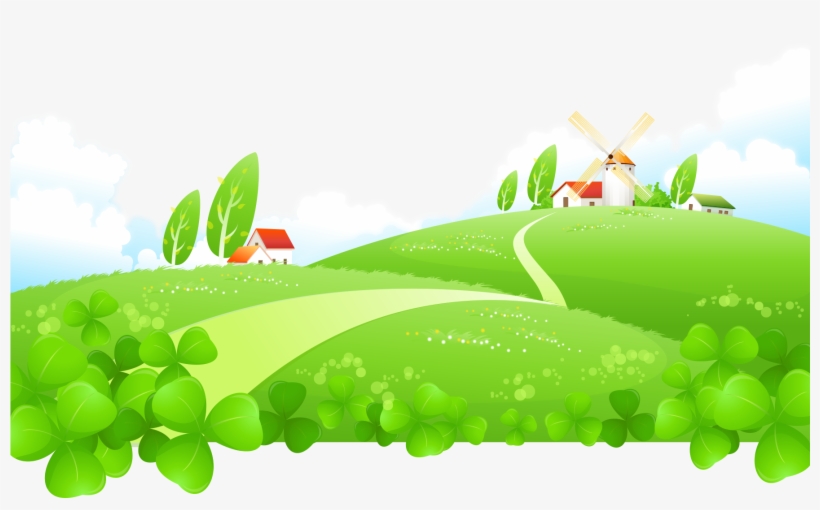 Jpg Stock Cartoon Painted Green House Plants Transprent - Plants Cartoon Landscape, transparent png download