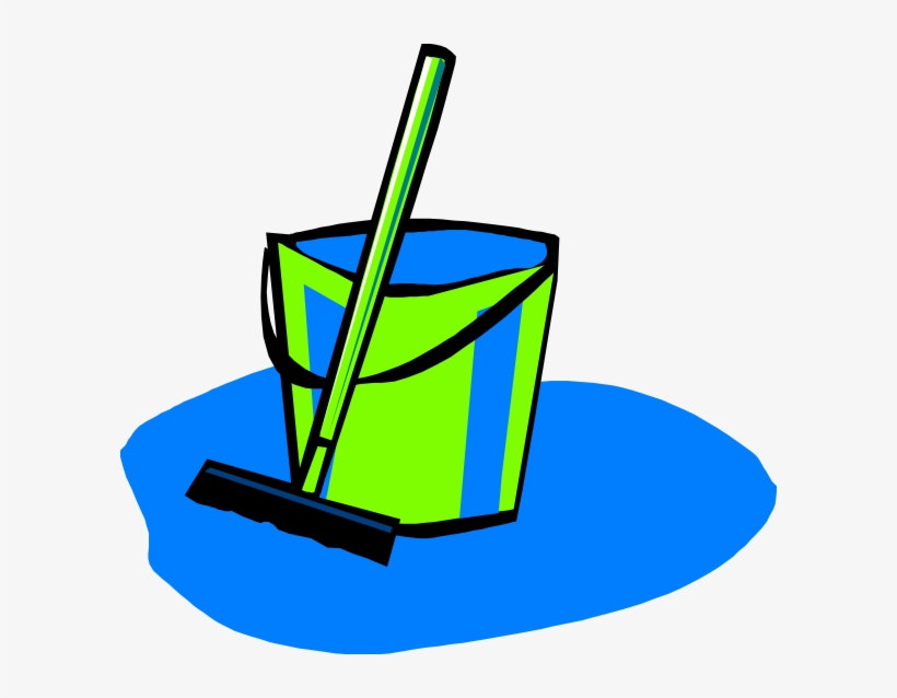 How To Set Use Mop And Bucket Blue Clipart, transparent png download