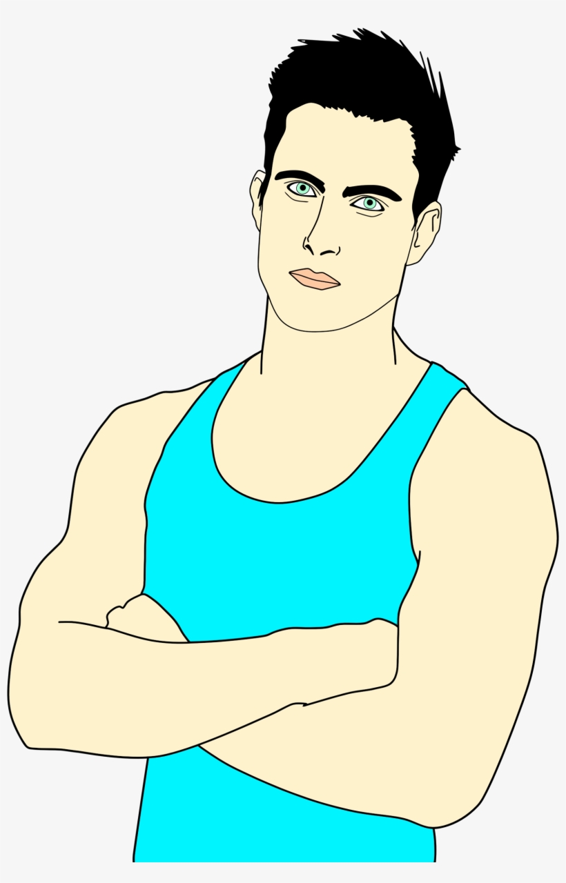 This Free Icons Png Design Of Blue Tank Top Man Portrait, transparent png download