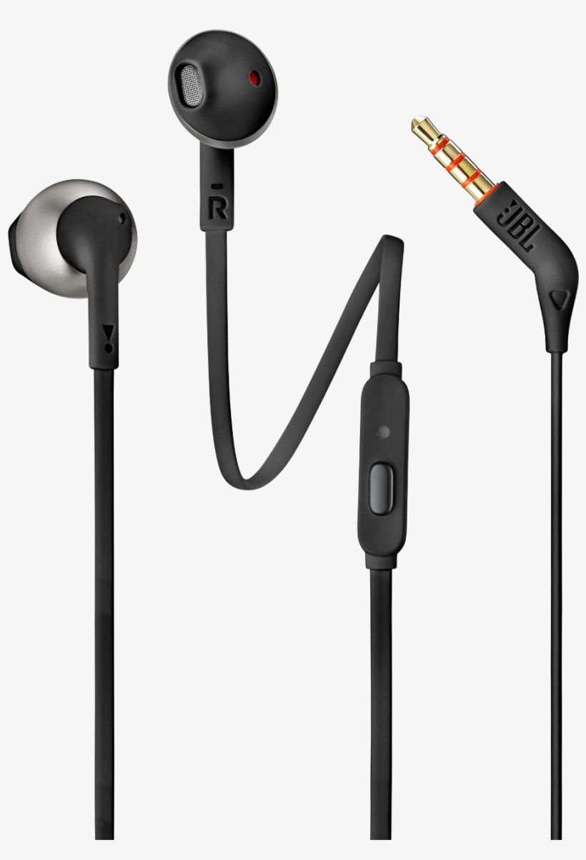 T205 - Jbl T205 In Ear Earphone Black, transparent png download
