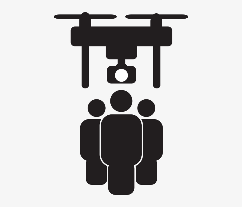 Drone Icon Design Free People Watch Out Distance Safe - Person Drone Icon, transparent png download