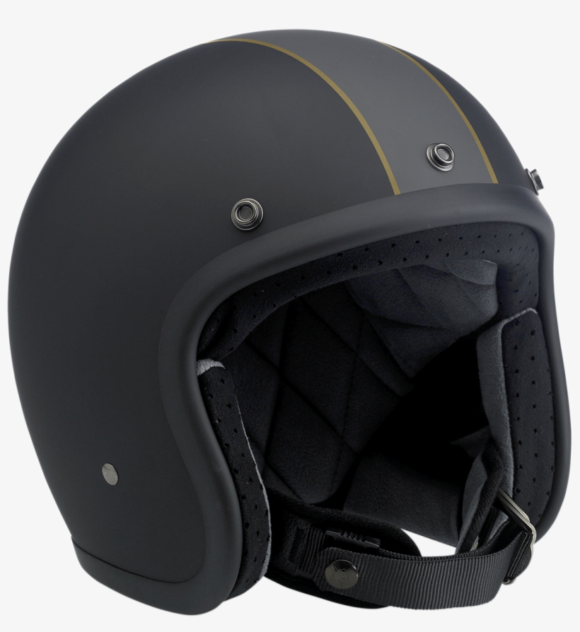 Biltwell Bonanza Racer Flat Black/grey/gold Open Face, transparent png download