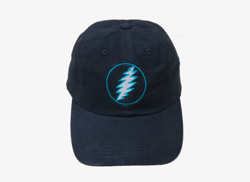 Grateful Dead Lightning Bolt Embroidered Ball Cap-navy - Grateful Dead Lightning Bolt Embroidered Baseball Cap, transparent png download