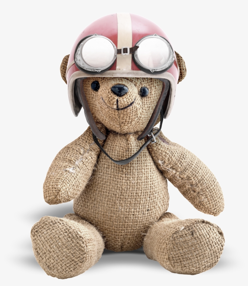 Hand-painted Handmade Bear Png Transparent With Helmet - Stuffed Toy, transparent png download