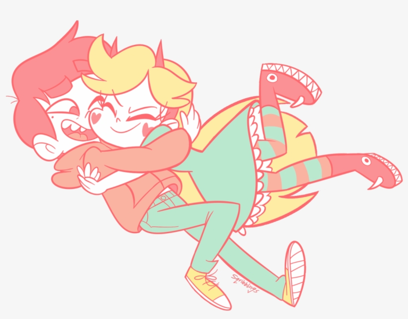 Red Pink Vertebrate Cartoon Art Fictional Character - Star Vs The Forces Of Evil Star X Marco Art, transparent png download