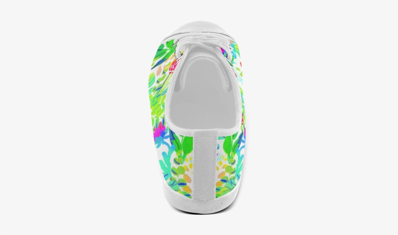 Cute Tropical Watercolor Flowers Women's Canvas Shoes - Flip-flops, transparent png download