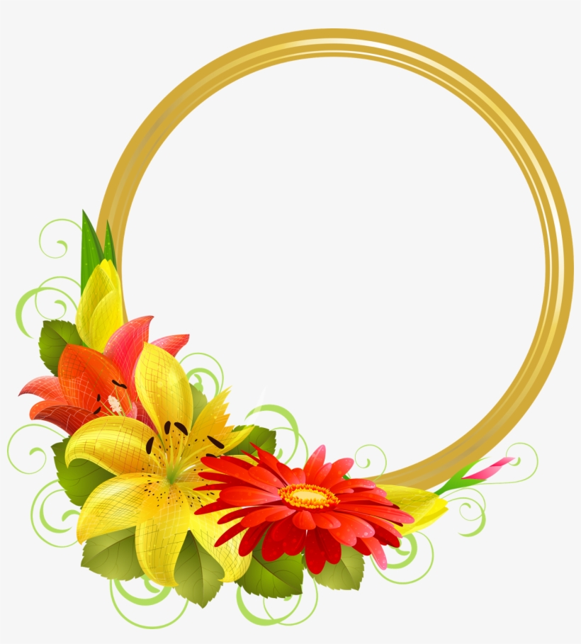 Marco Para Foto Con Flores En Png, transparent png download