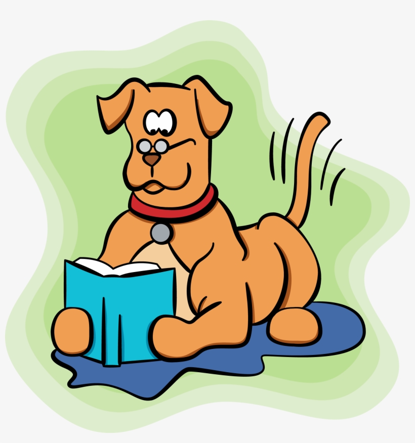 Cartoon Dog Reading, transparent png download