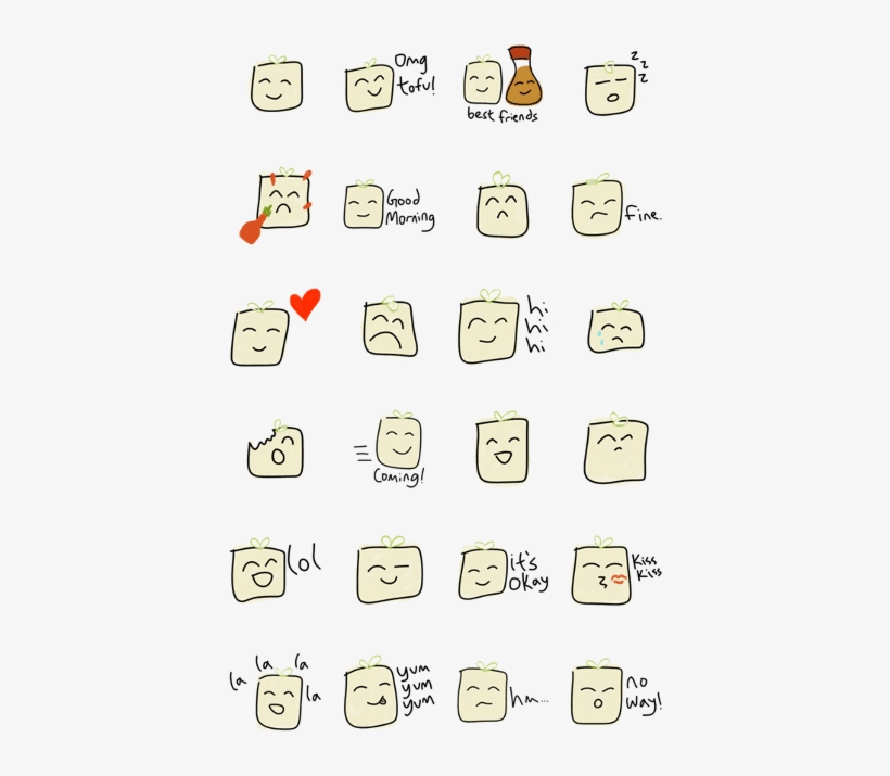 Cute Tofu Face - Beige, transparent png download