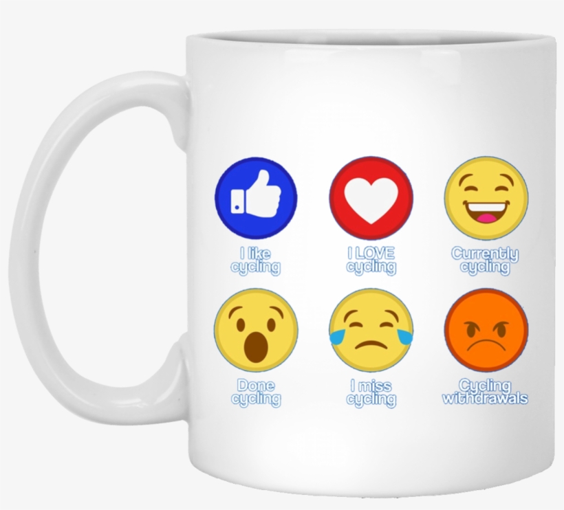 Funny Stages Of Cycling Bike Biking Bicycle Emoji 11 - Mug, transparent png download