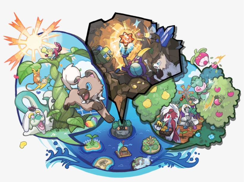 Sun Moon Poké Pelago Artwork - Pokemon Sun And Moon Poke Pelago, transparent png download
