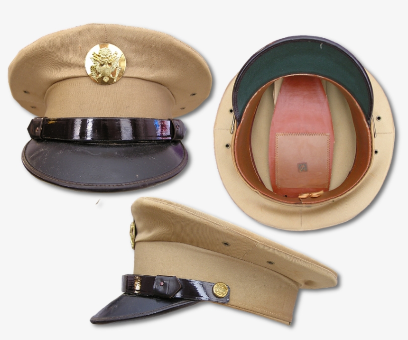Front, Bottom, And Side Views Of An Unmarked Enlisted - Khaki, transparent png download