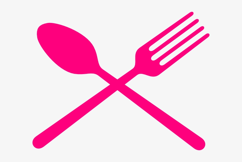 Drawn Fork Cross - Pink Spoon And Fork Clipart, transparent png download