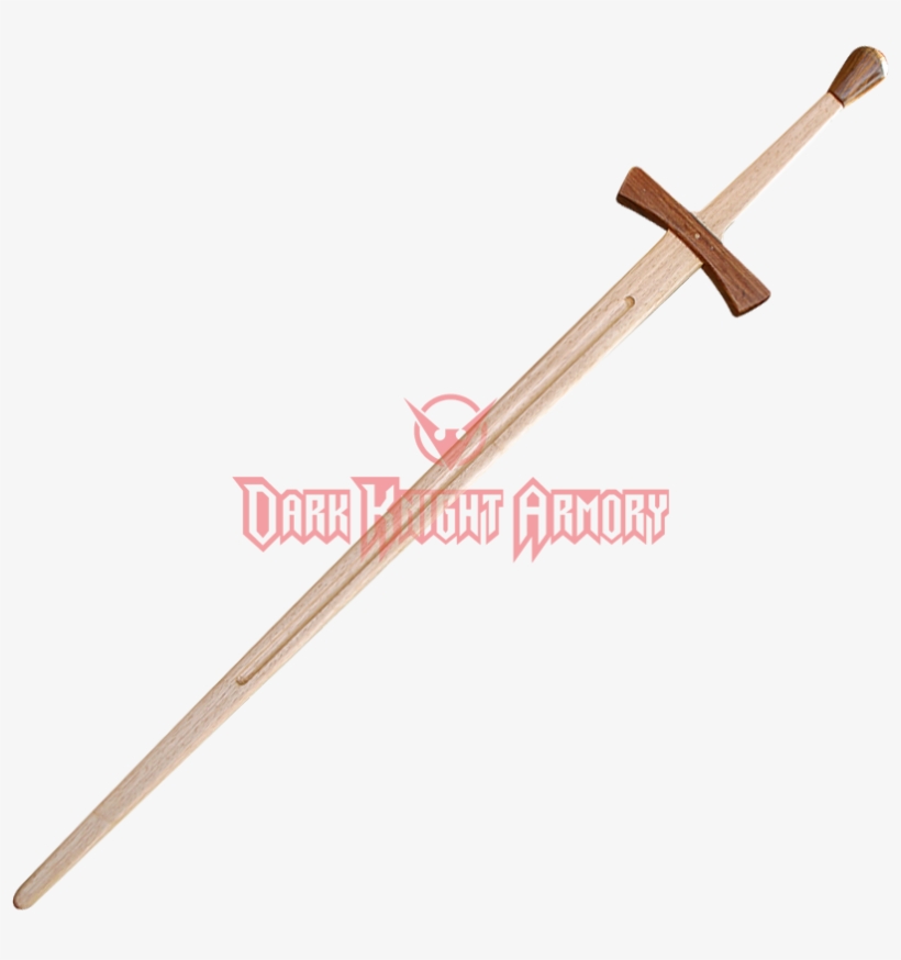 Two Handed Medieval Wooden Sword - Two Handed Wooden Sword, transparent png download