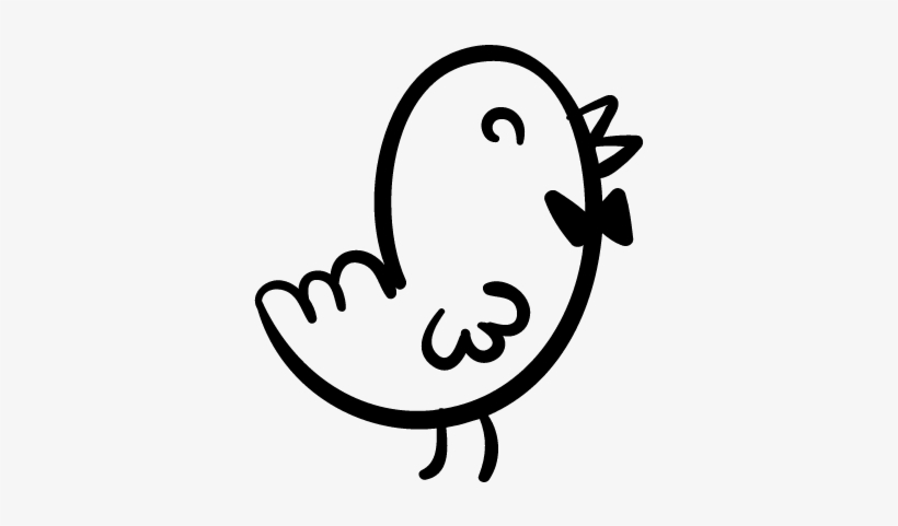 Bird With Bow Tie Vector - Pajarito Icono, transparent png download
