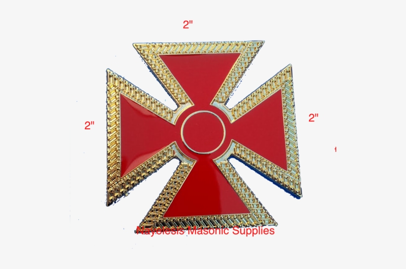 Kt 2" Inches Red Enamel Uniform Maltese Uniform Cross - Emblem, transparent png download